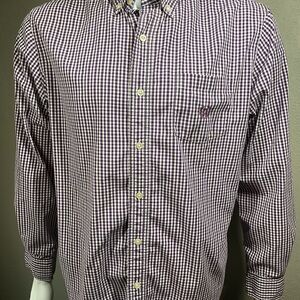 Chaps Men's Purple Gingham Button Down Shirt